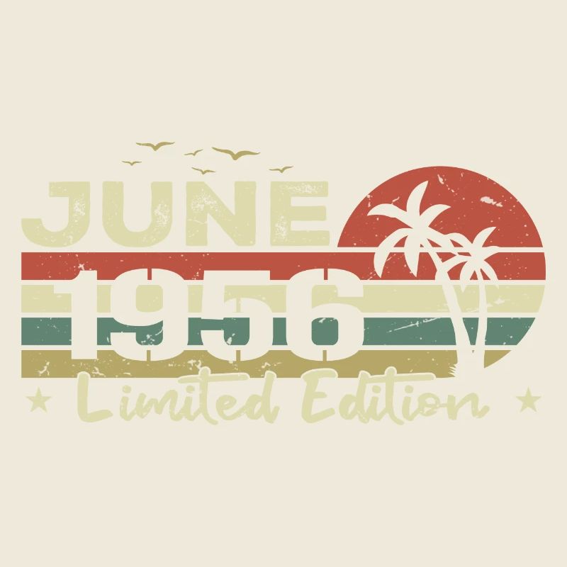 June Vintage 68th Anniversary Born 1956 Vibe