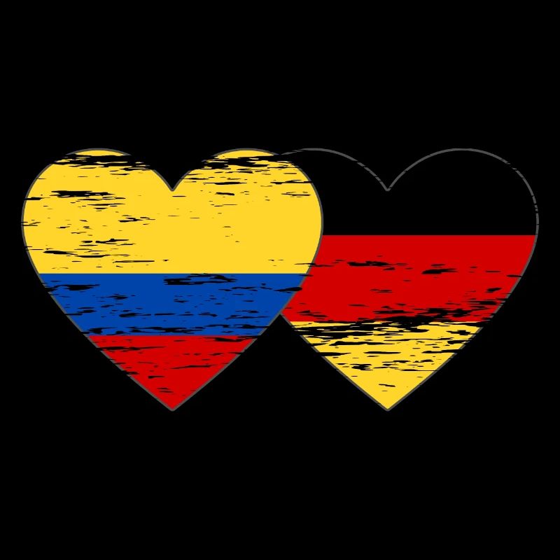 Colombie Allemagne Drapeau Coeur Utilisé