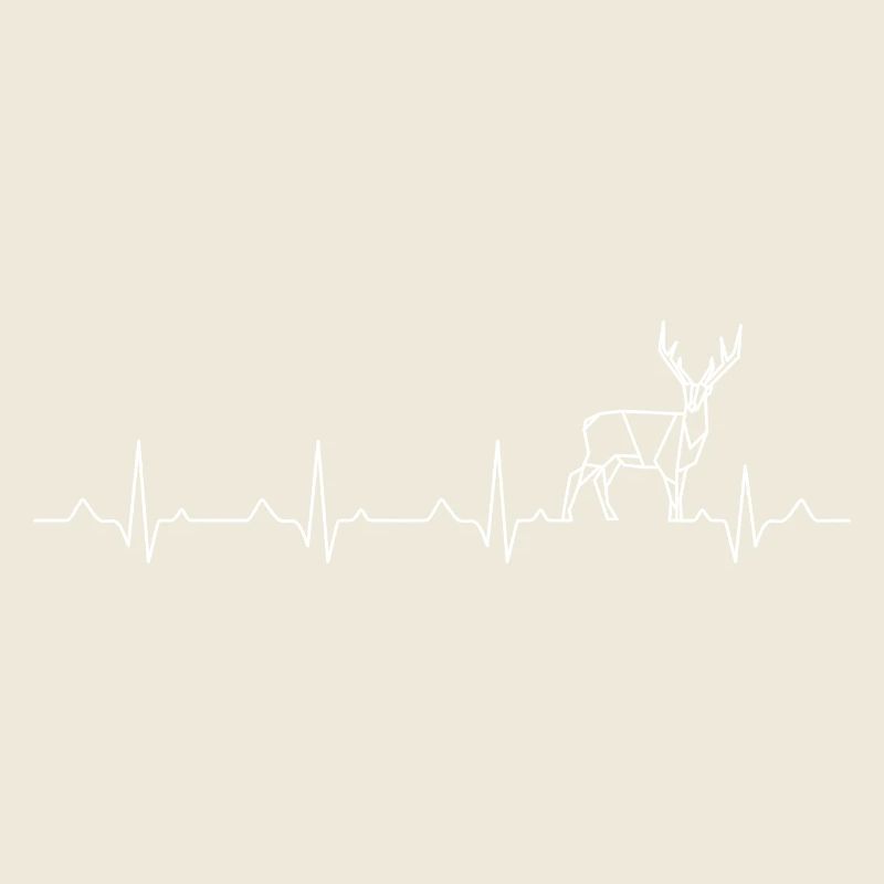 Heartbeat Deer Line Art