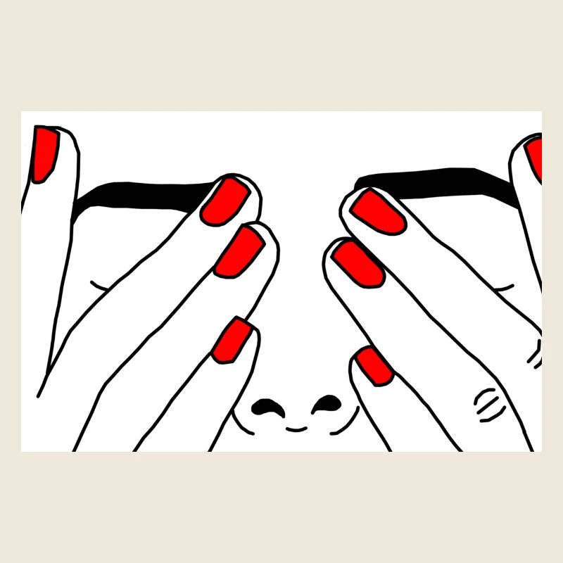 Visage ongle rouge