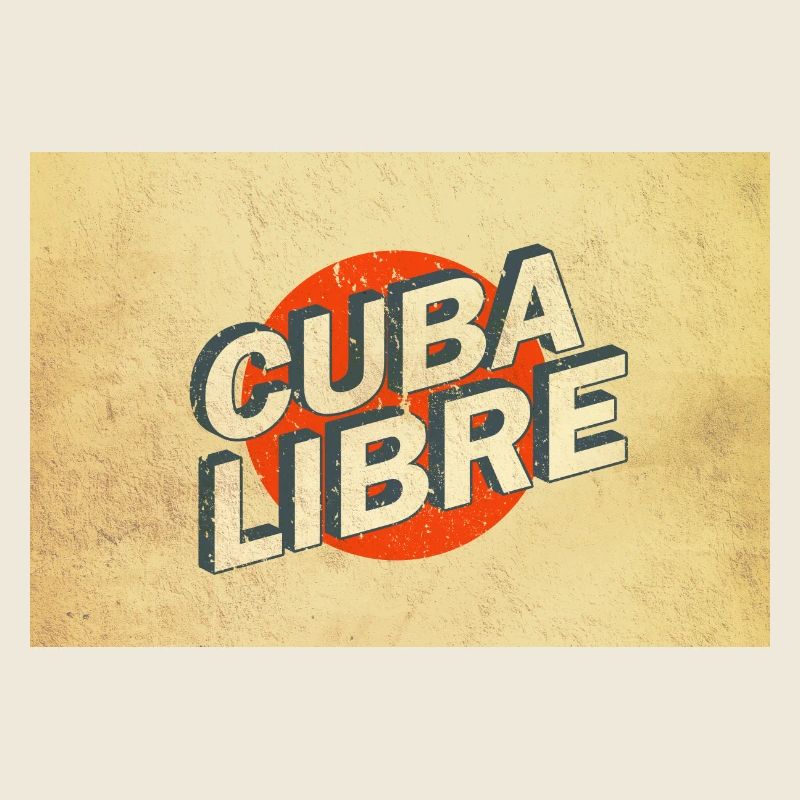CUBA LIBRE retro vintage Poster