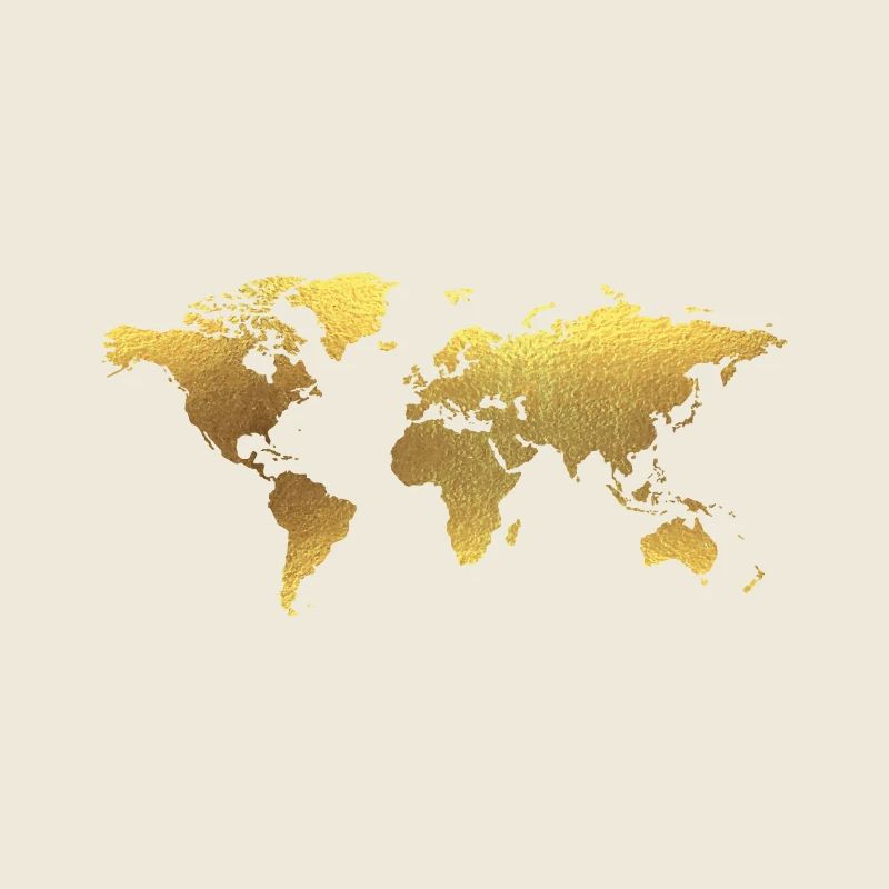 Golden World Map
