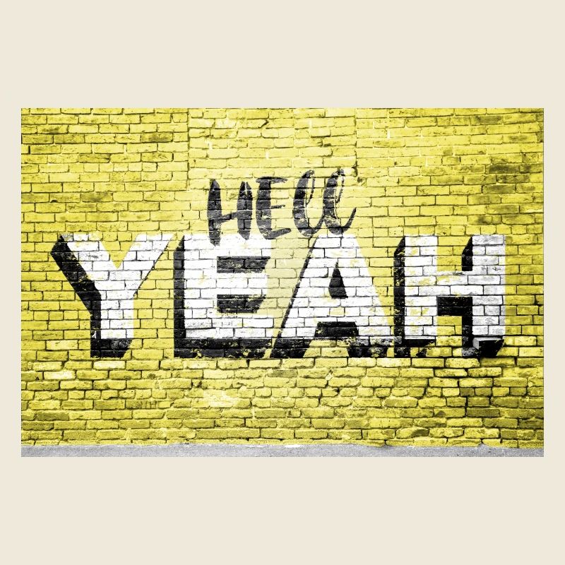 yes brick wall graffiti