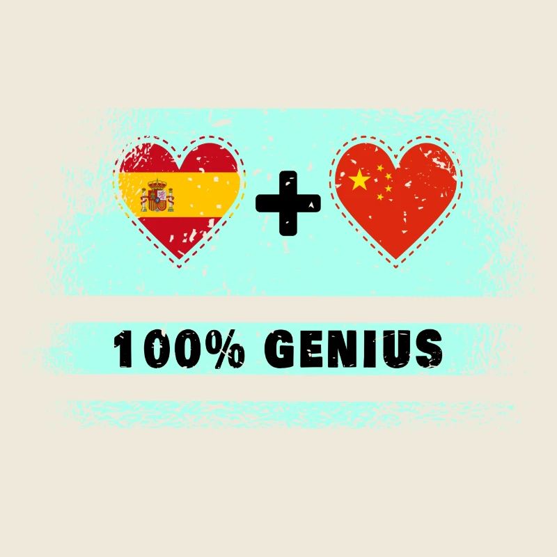 Spanien und China Flagge 100% genial