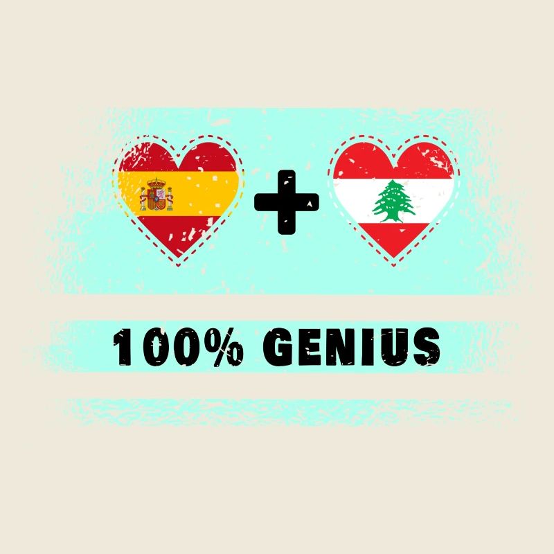 L’Espagne et le Liban drapeaux 100 % génie