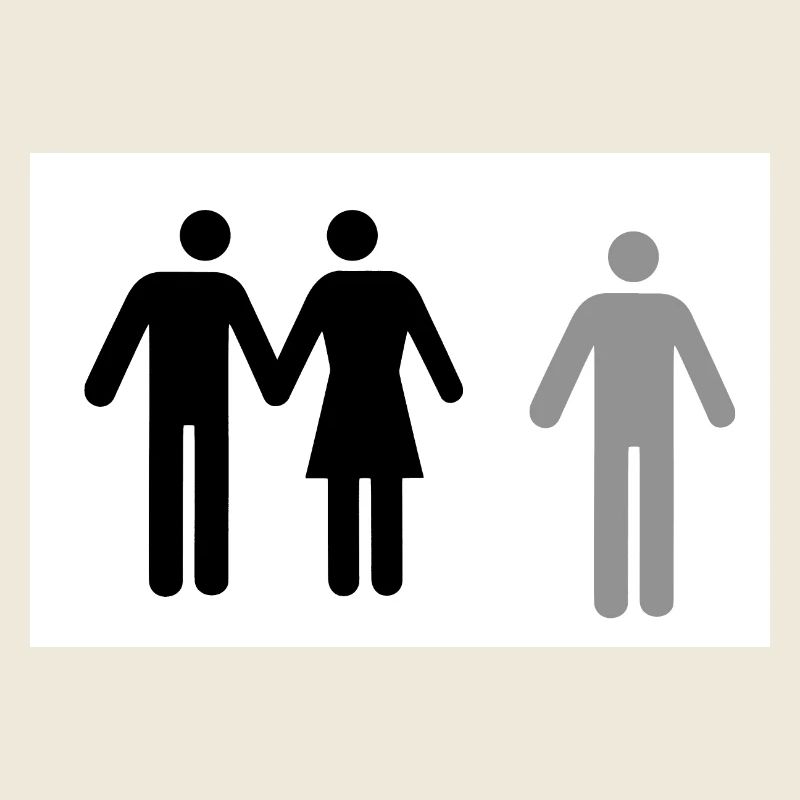 Couple and single icon flat