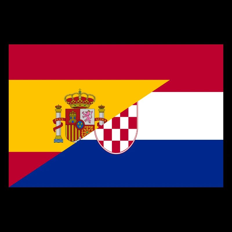 Espagne Croatie Drapeau
