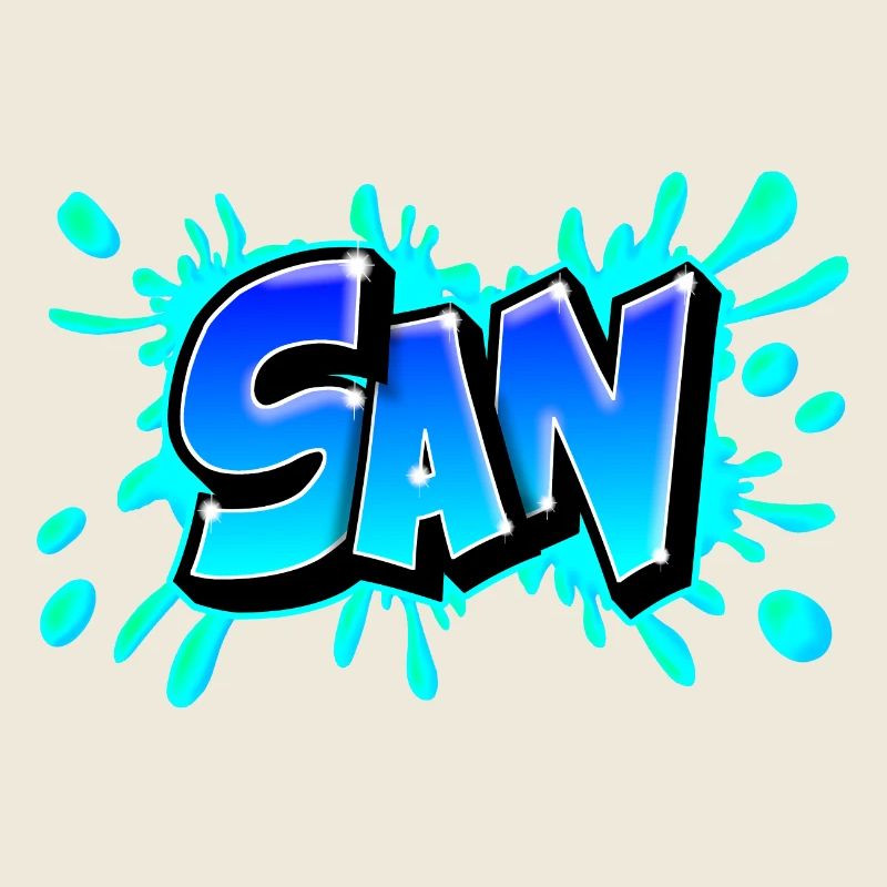 Graffiti San splash bleu