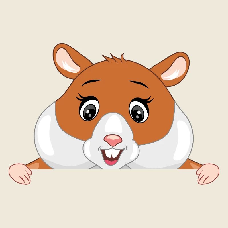 Happy peeking hamster