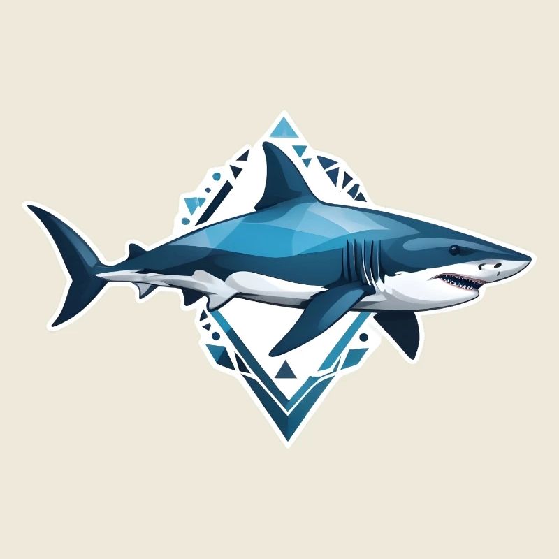 Requin Abstrait en Style Géométrique