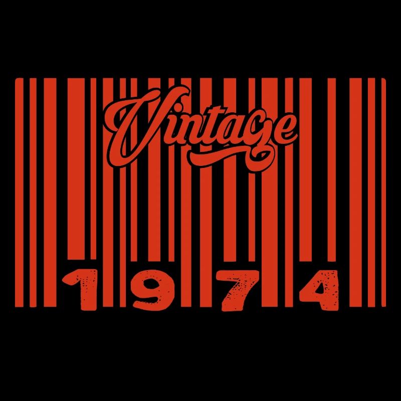Vintage 1974 Born In 1974 551 Years Bar Code Annivers