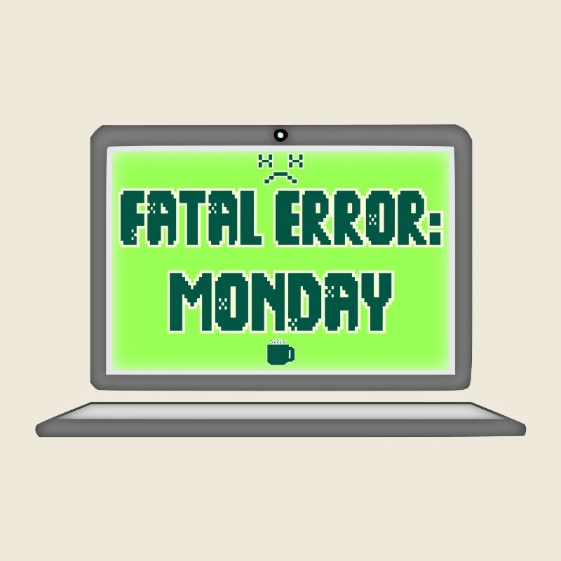 Fatal Error I Hate Mondays Geek Tech Sarcastic