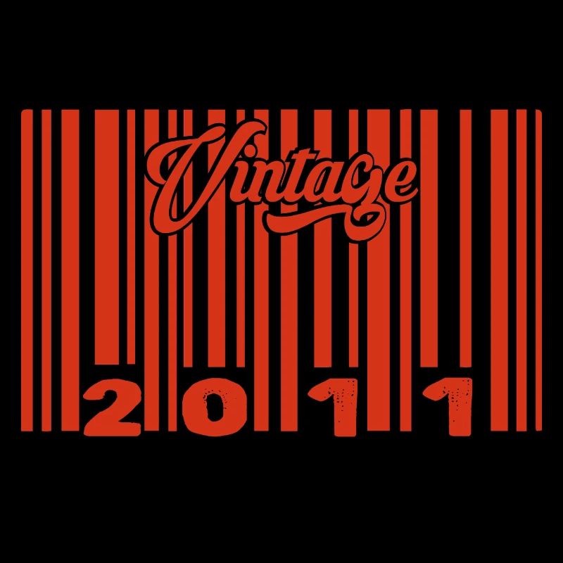 Vintage 2011 Born In 2011 14 Year Old Bar Code Anniversai