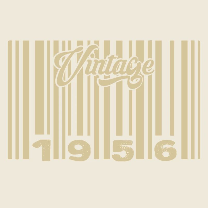 vintage 1956 Code barre 1956: Année 2025.