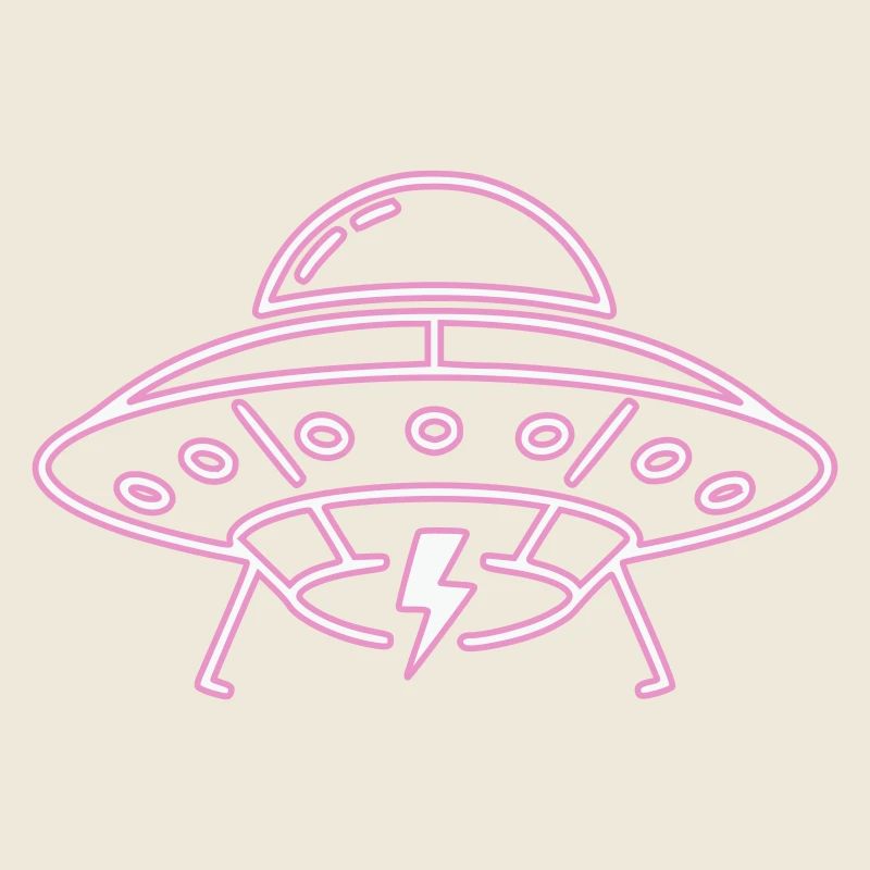 UFO Neon Pink Blitz Party Techno Vektor