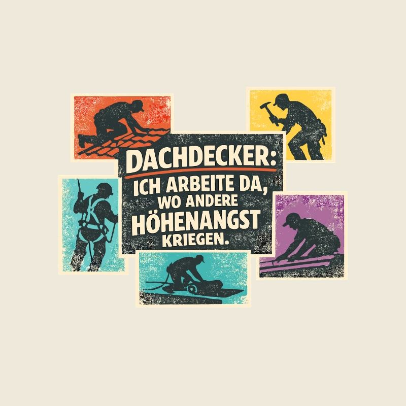 Dachdecker Spruch Retro Collage