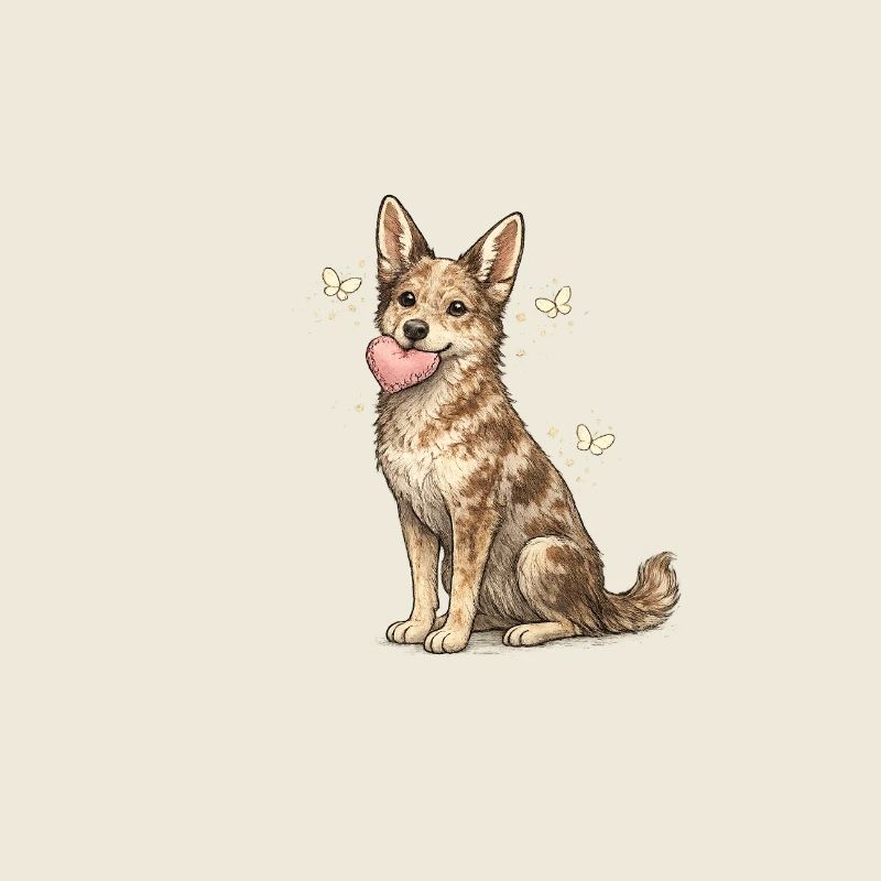 Chien amical avec de l’éclat papillon