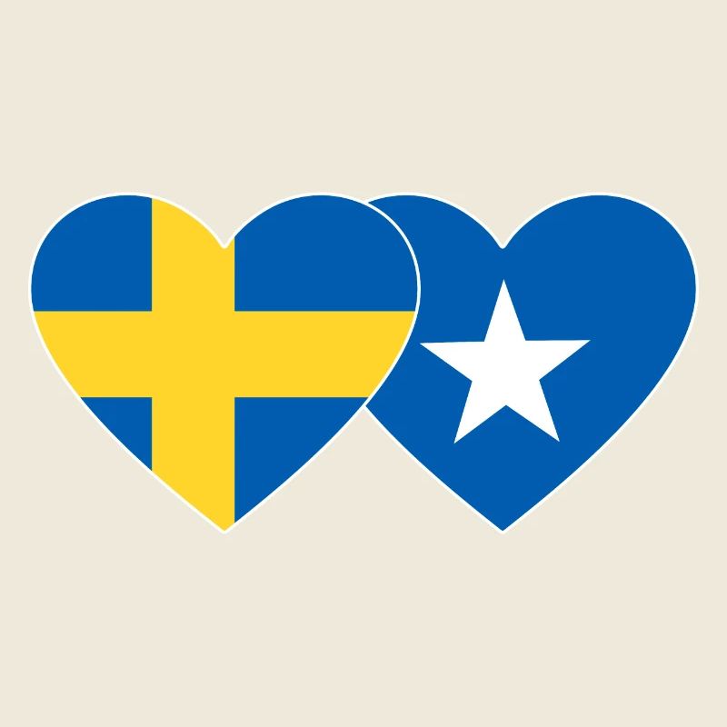 Suède Somalie Flag Heart