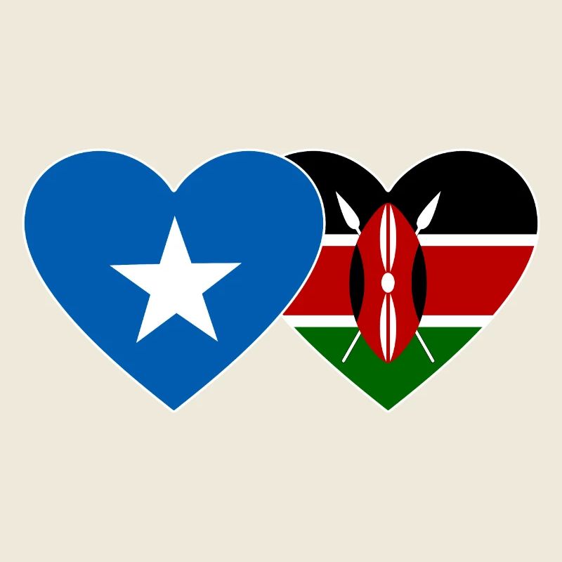 Somalie Kenya Flag Heart