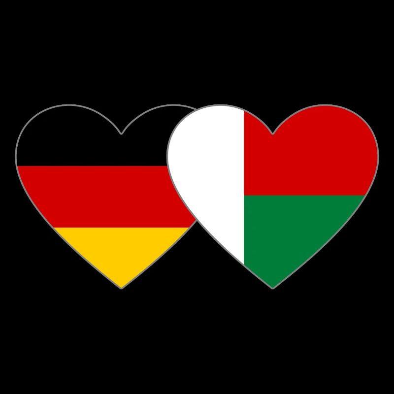 Deutschland Madagaskar Herz Flagge