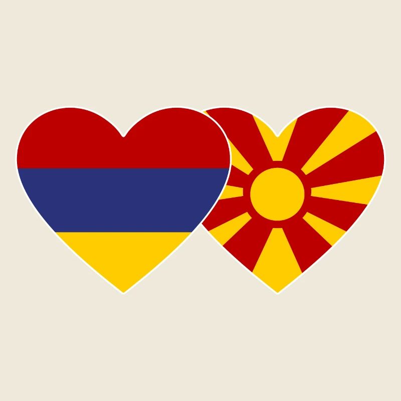 Armenia Macedonia Flag Heart