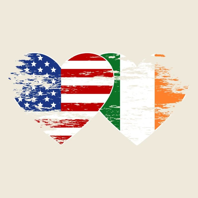 États-Unis Irlande drapeau coeur utilisé
