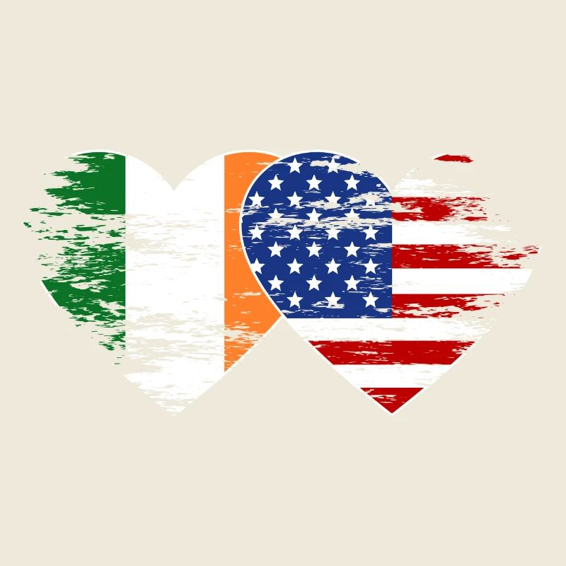 Irland USA Flagge Herz used