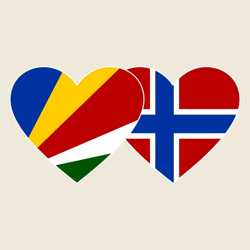 Seychelles Norway Flag Heart