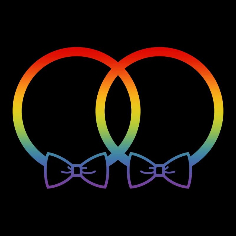 LGBT Eheringe Hochzeit JGA Paar Regenbogen Fliege