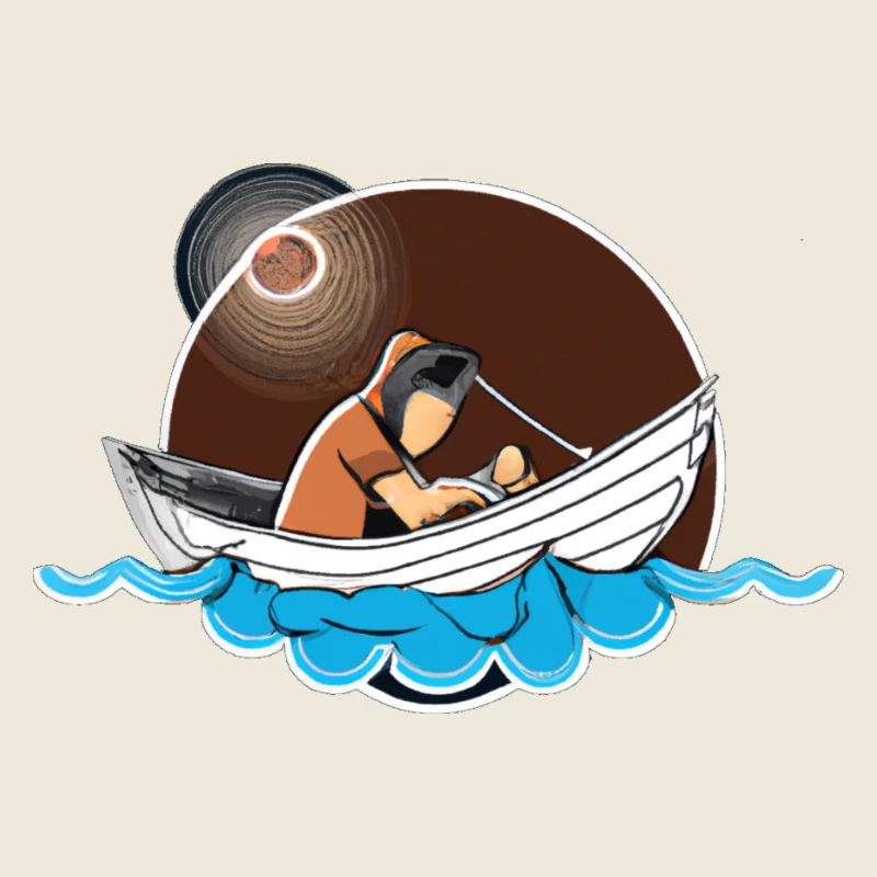 Fischer im Mondschein Mit Kind