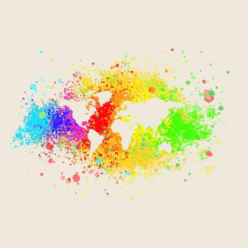 Monde Arc-en-ciel étalé Couleur