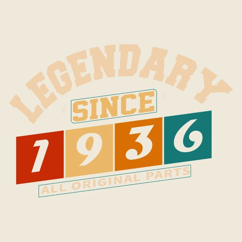 Legendary since 1936 vintage retro anniversary