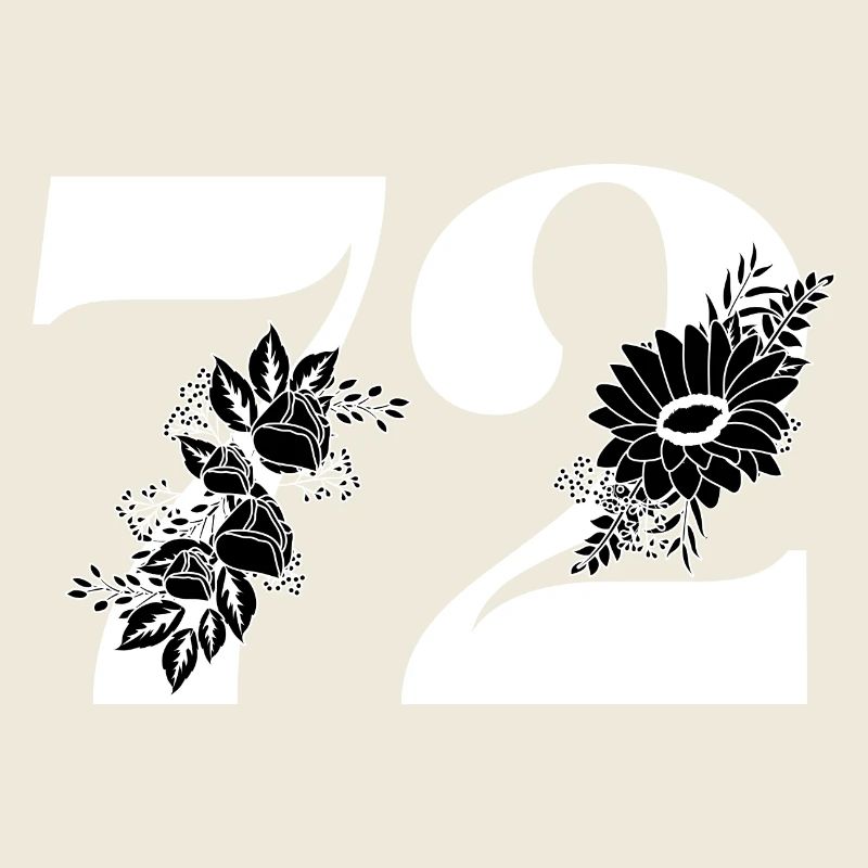 Nummer 72 Schwarze Blumen - 72. Blumengeburtstag