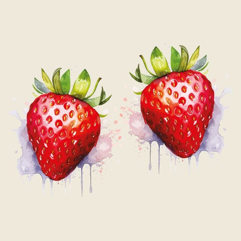Wasserfarbene Erdbeeren 