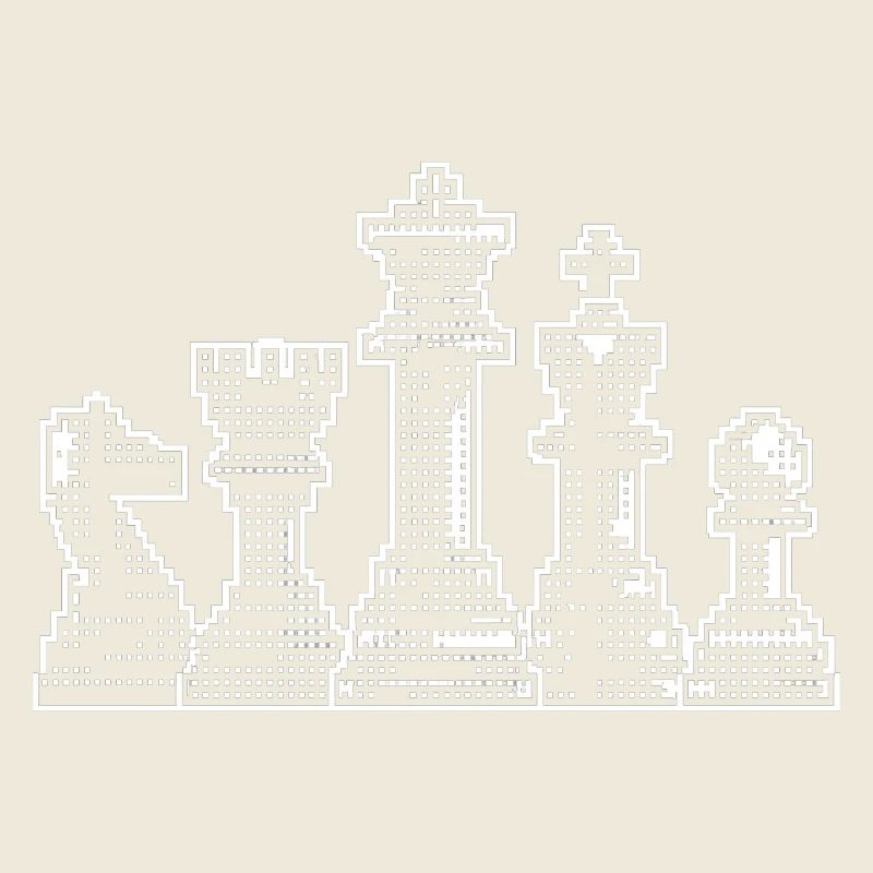 Figurines Chess Pixel pour hommes Rétro cadeau