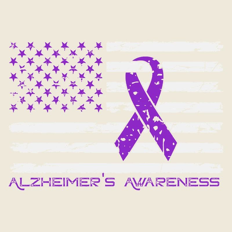 Ruban Violet Alzheimer Drapeau US