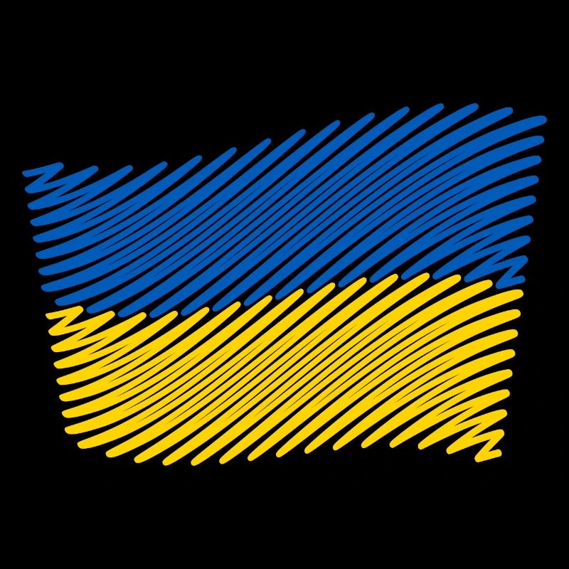 Ukraine Flag Scribble (Blue - Yellow)