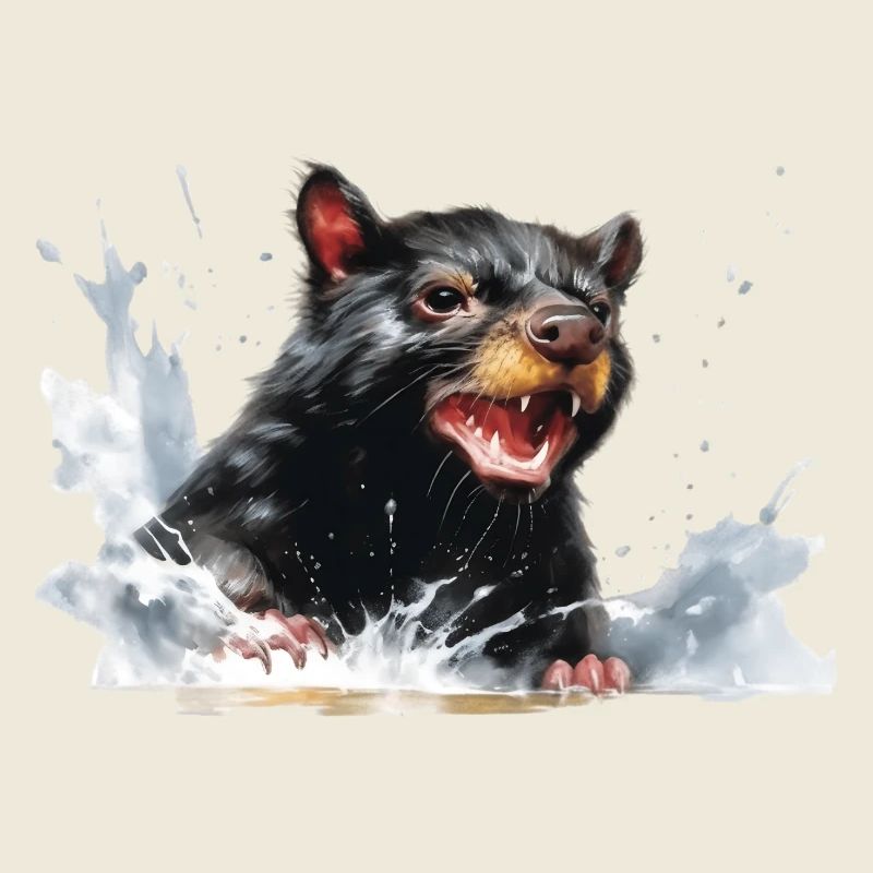 Tasmanian devil in the water