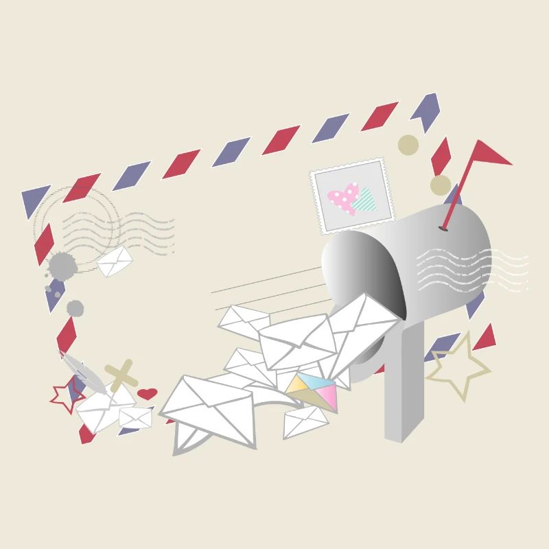 Cadre de poste aérienne avec lettres et boîte aux lettres