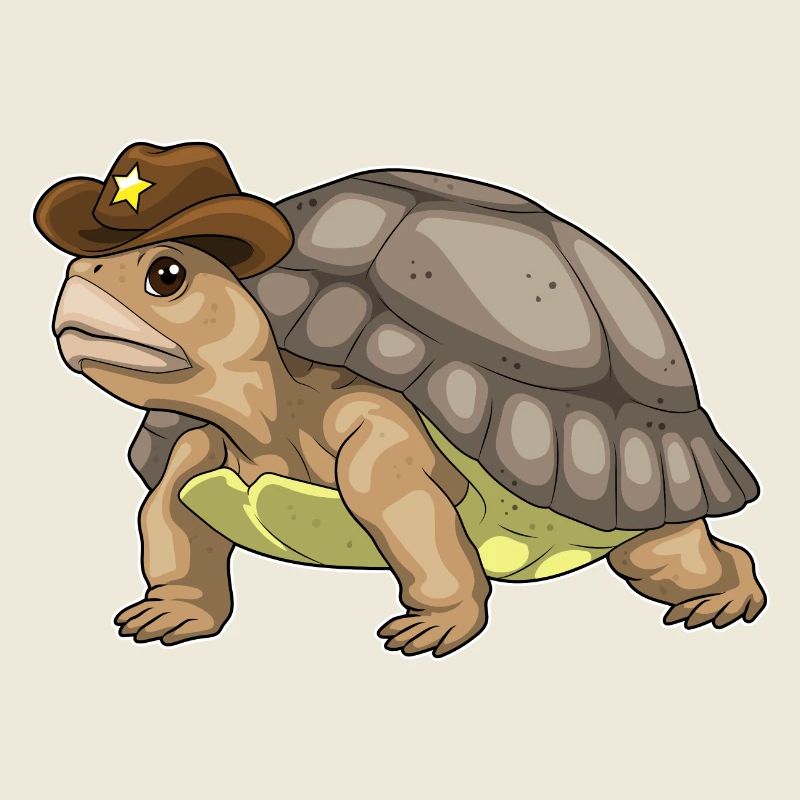 Schildkröte Sheriff Sheriffhut