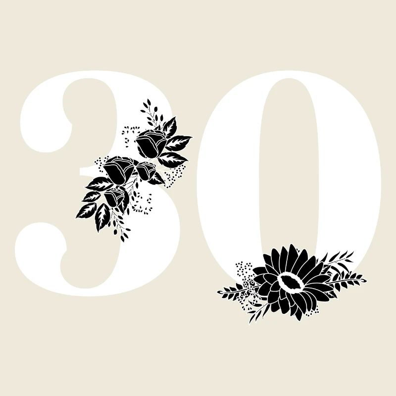 Nummer 30 Schwarze Blumen - 30. Blumenjubiläum