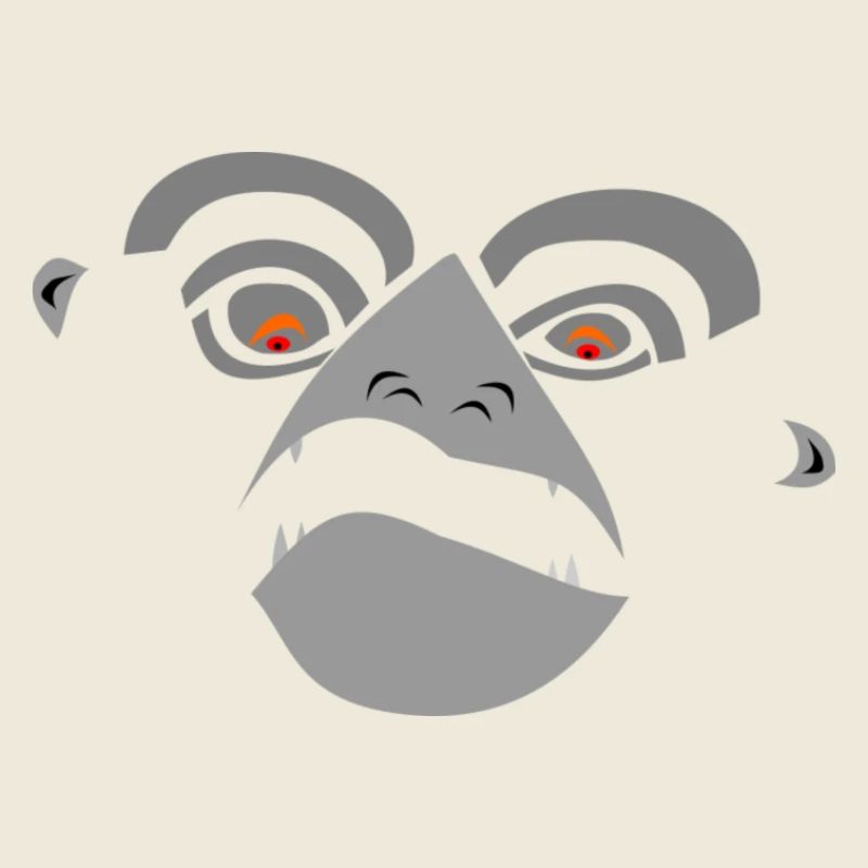 Angry and determined monkey face