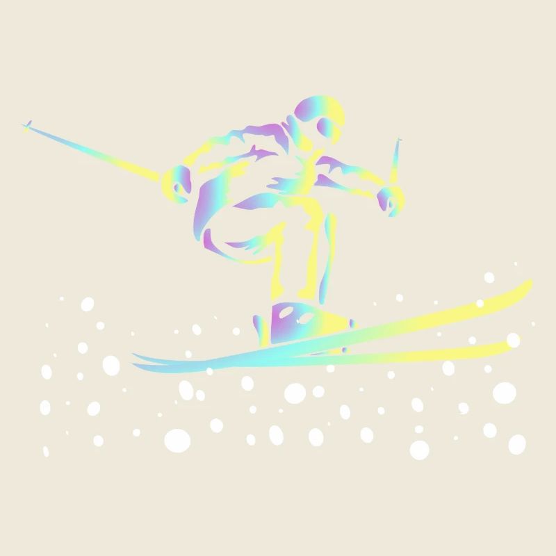 Neon Gradient Ski Jumping
