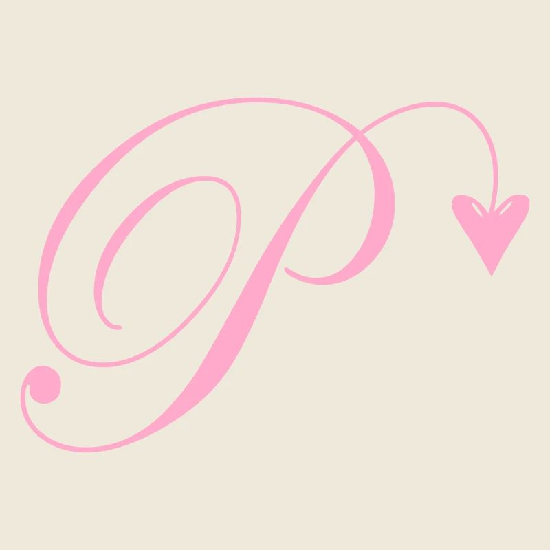 Monogram P Heart Vine