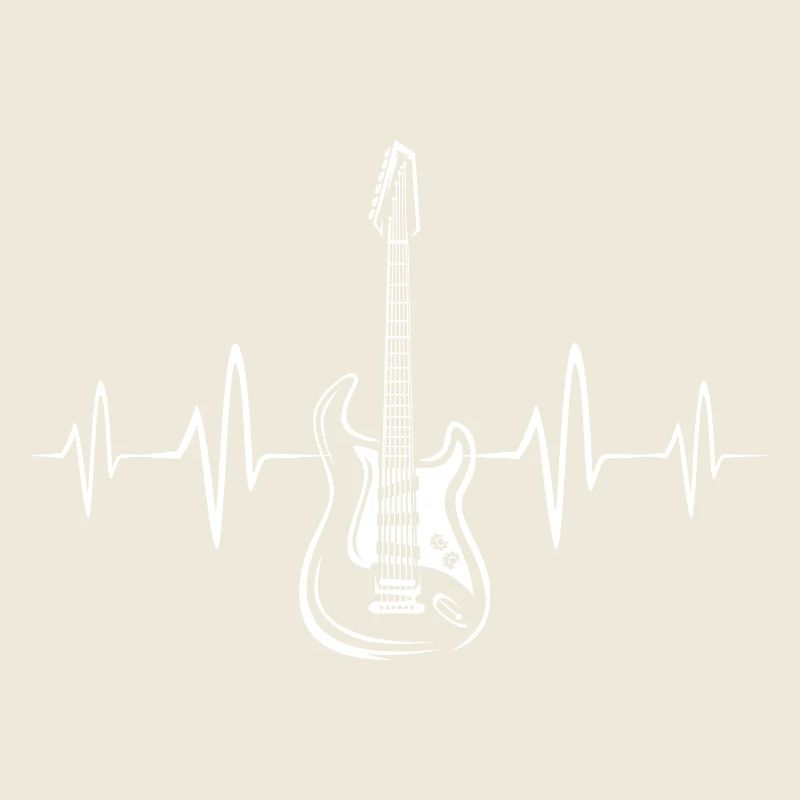 Herzschlag mit E-Gitarre - Musiker und Bands