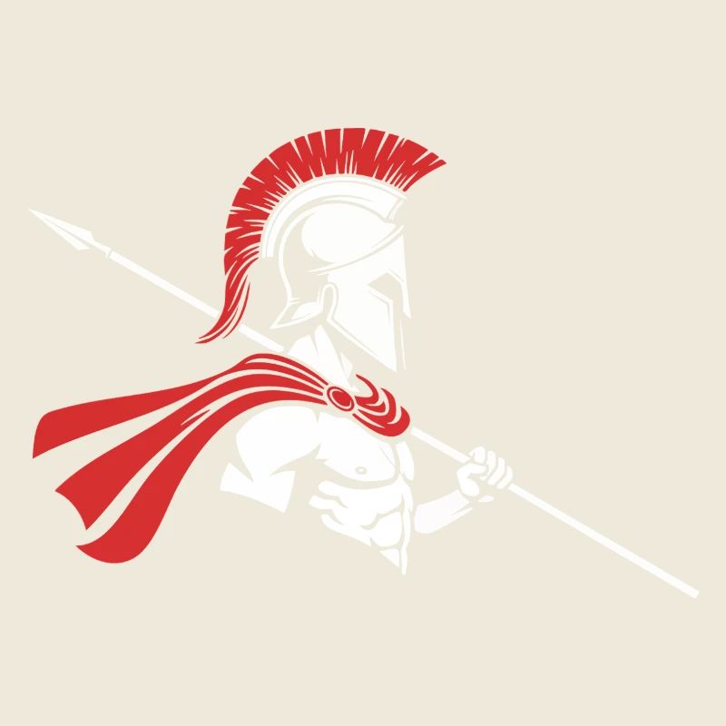 Spartan Profile Spear Logo Mascot Warrior