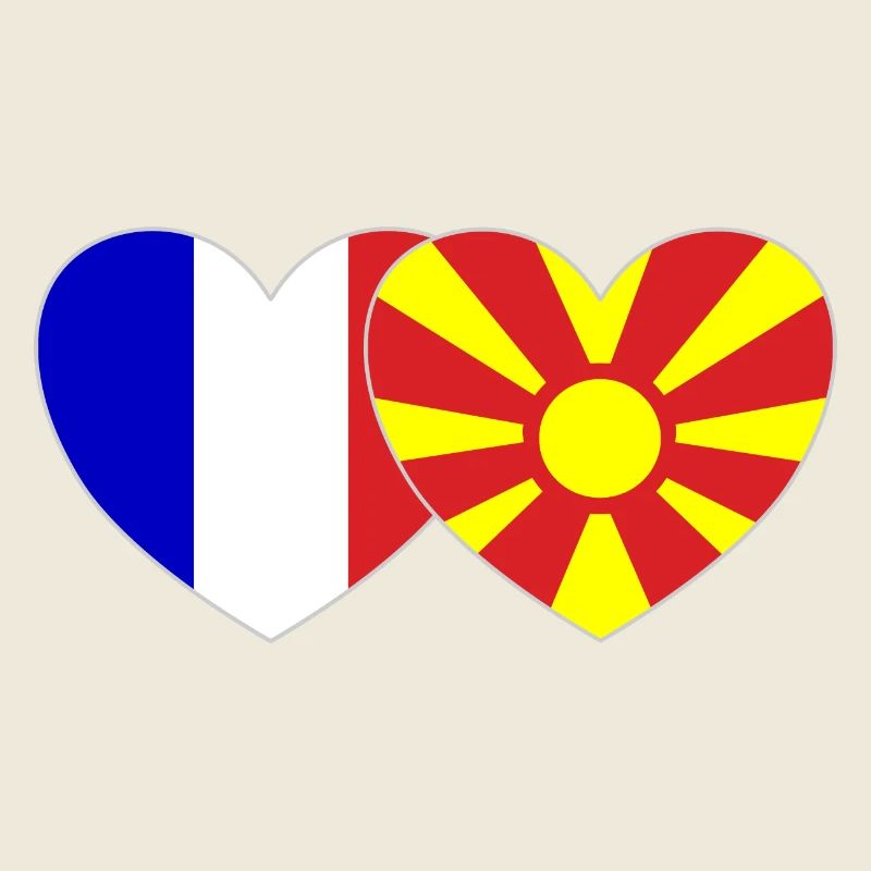 France Macédoine Drapeau Coeur