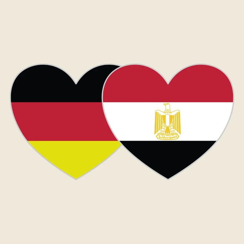 Allemagne Egypte Drapeau Coeur
