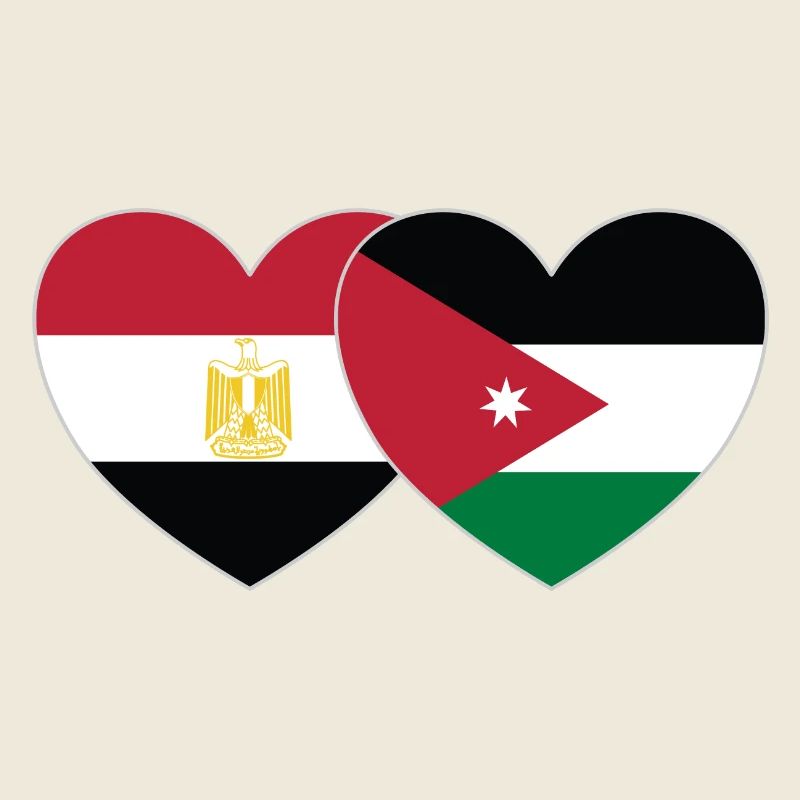 Egypte Jordanie Drapeau Coeur