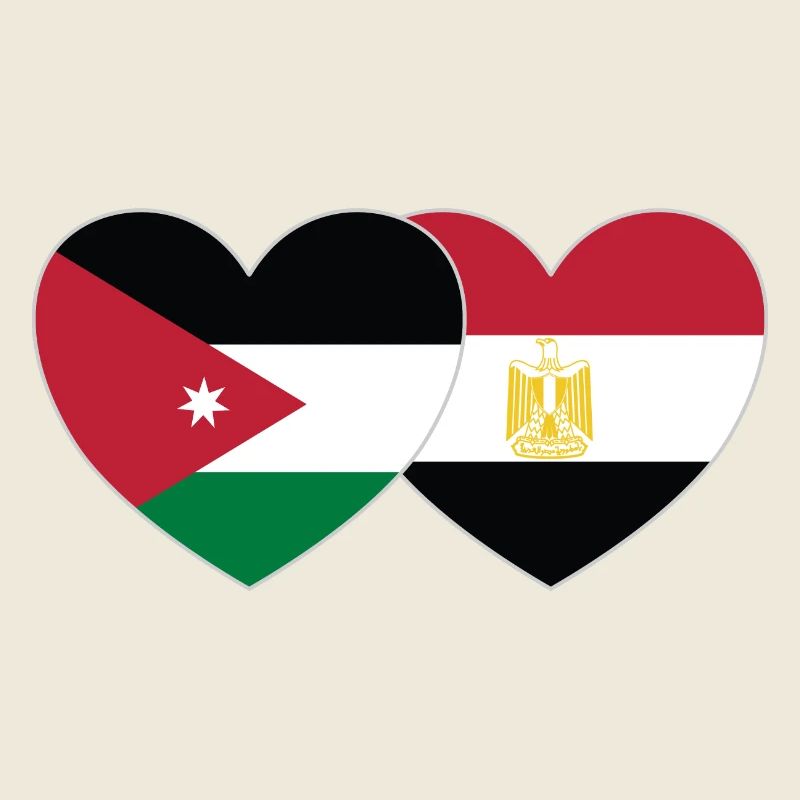 Jordanie Egypte Drapeau Coeur